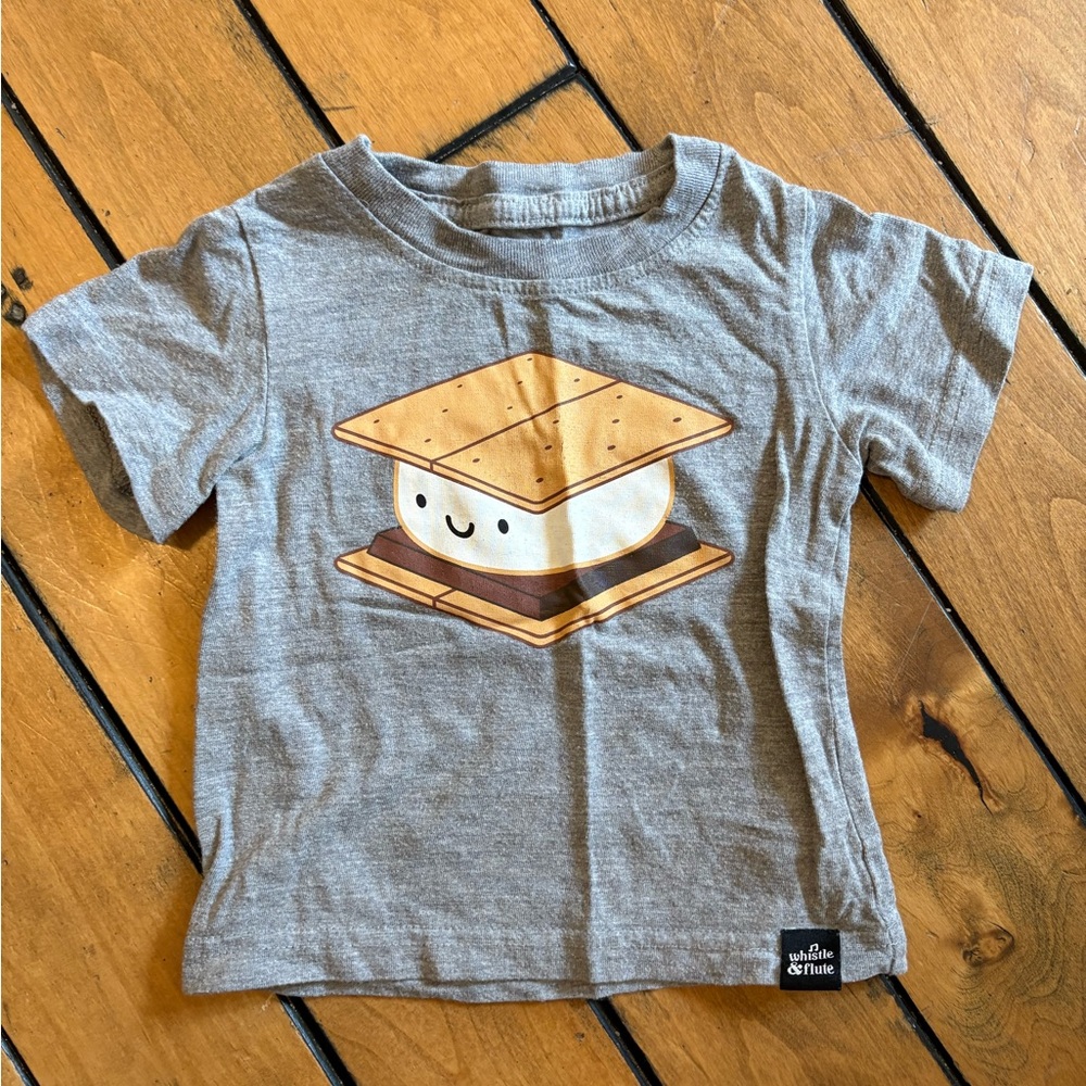 Whistle & Flute Kids S'mores Graphic T-Shirt in Gray - 0-12 size